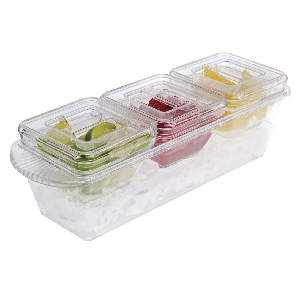 Clear Acrylic Garnish Station Kitchen Condiment Organizer